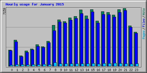 Hourly usage for January 2015